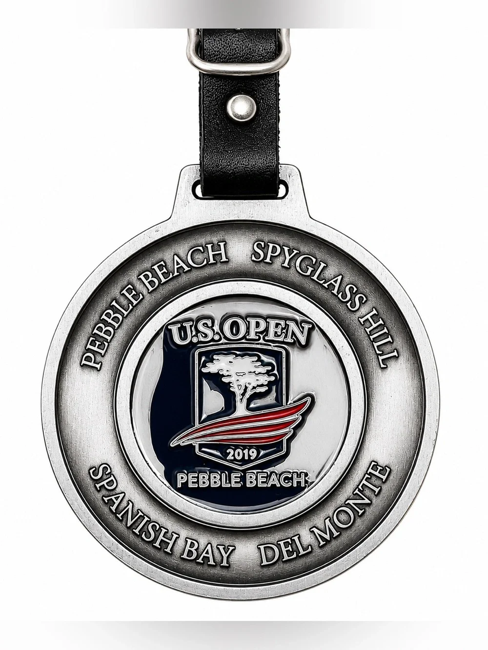 2019 U.S. Open Pebble Beach Golf Resorts Metal Luggage Tag Leather Strap